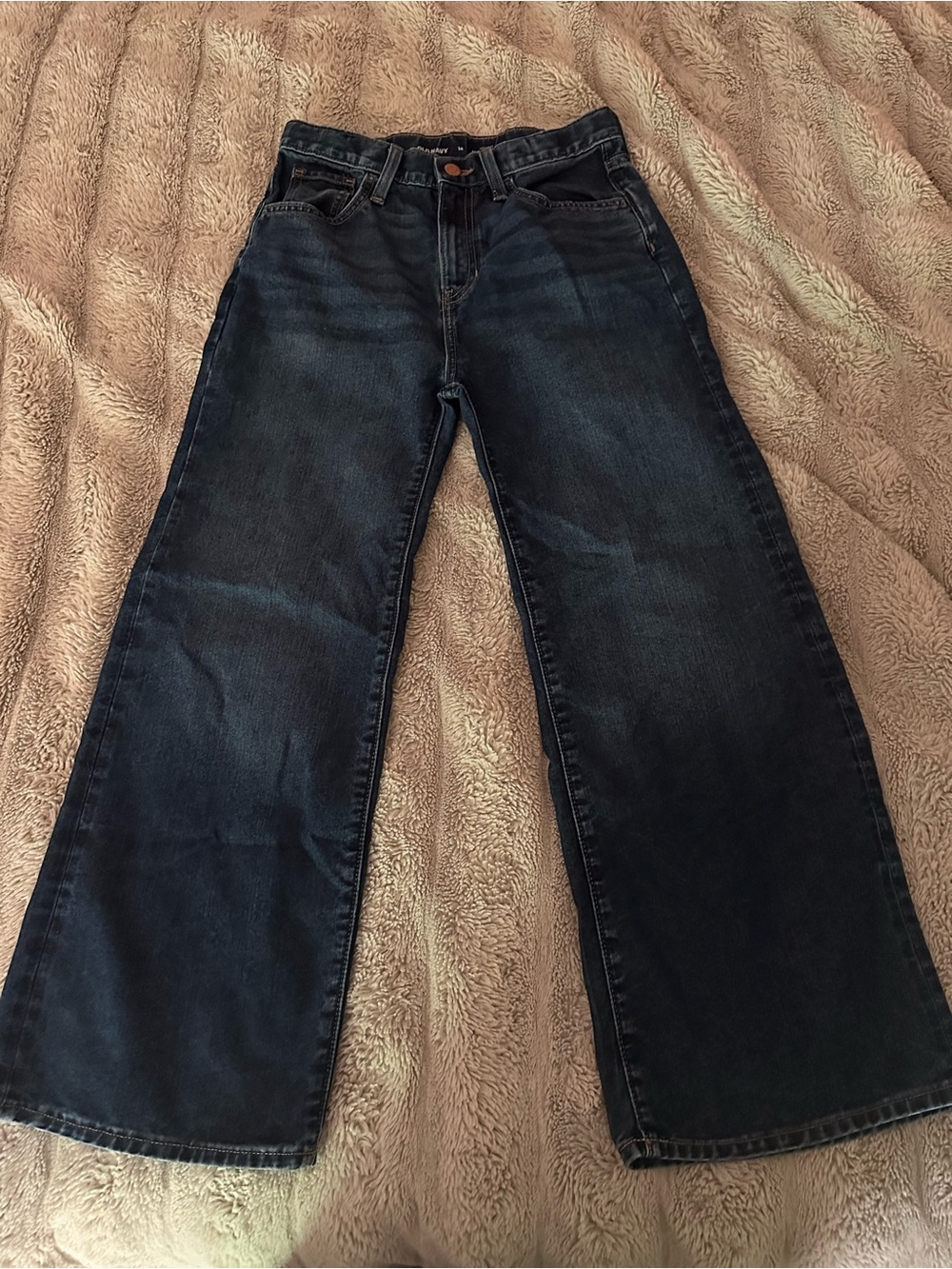 Wide Leg Baggy Jeans in Dark Blue